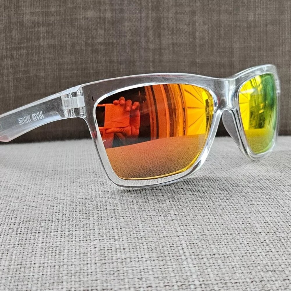 NYS Vintage Men Sunglasses Dyckman Street Mirror Lenses Clear Frame Eyewear